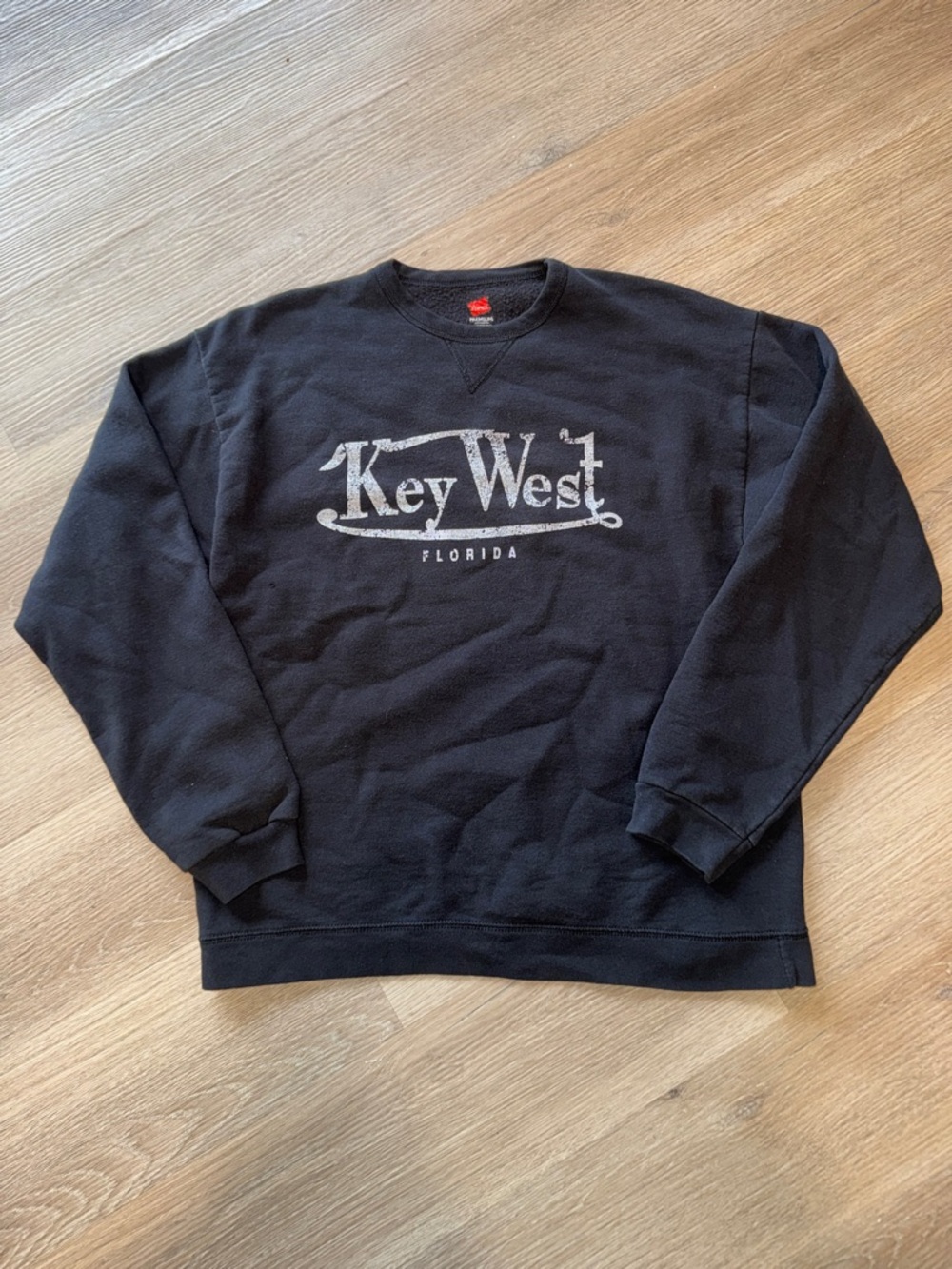 HANES Premium Key West Florida Long Sleeve Crew Neck Comfy Worn In Sweatshirt